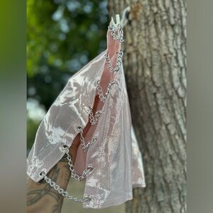 Glamorous Pink and Silver Chain Mini Skirt